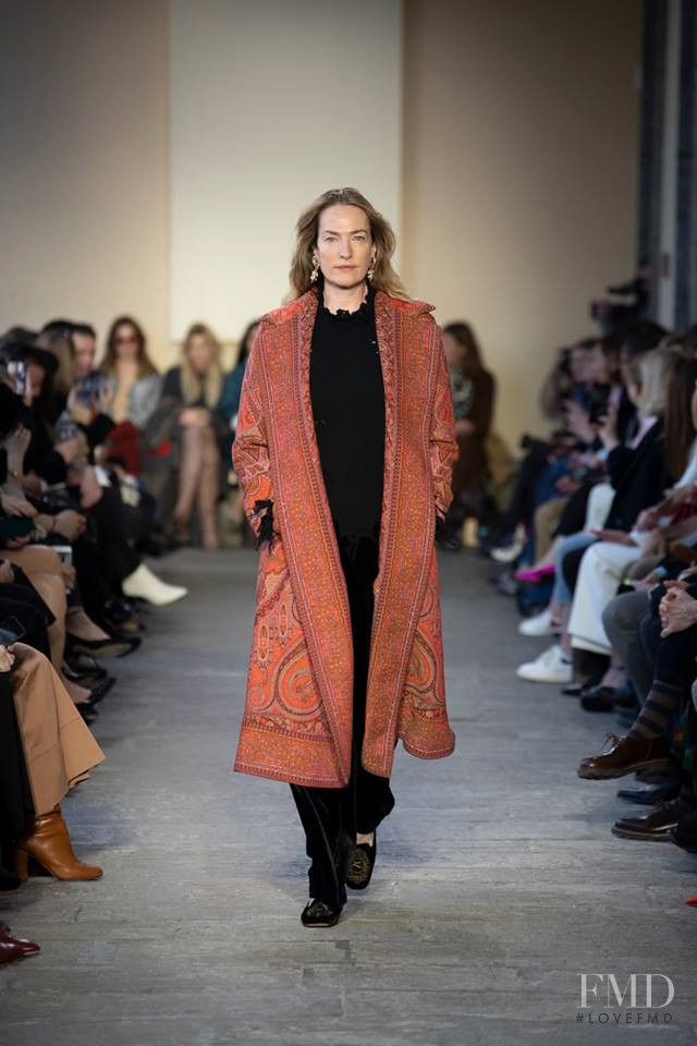Tatjana Patitz featured in  the Etro fashion show for Autumn/Winter 2019