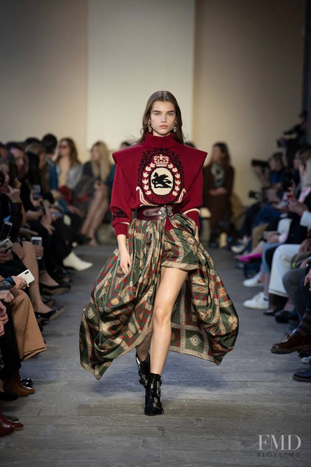 Meghan Roche featured in  the Etro fashion show for Autumn/Winter 2019