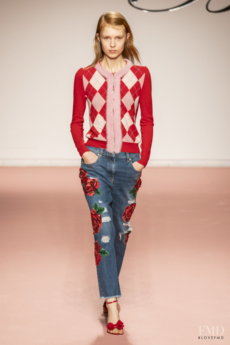 Yeva Podurian featured in  the Blumarine fashion show for Autumn/Winter 2019