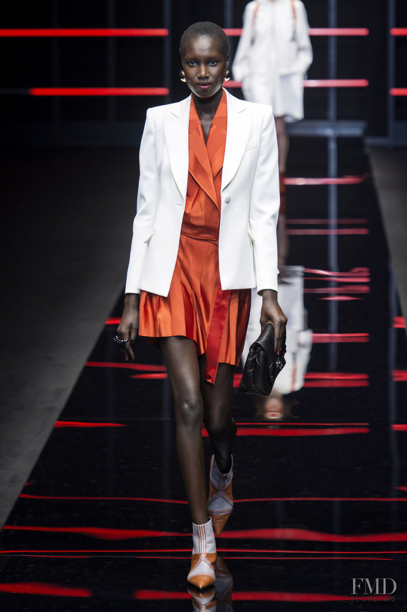 Nya Gatbel featured in  the Emporio Armani fashion show for Autumn/Winter 2019