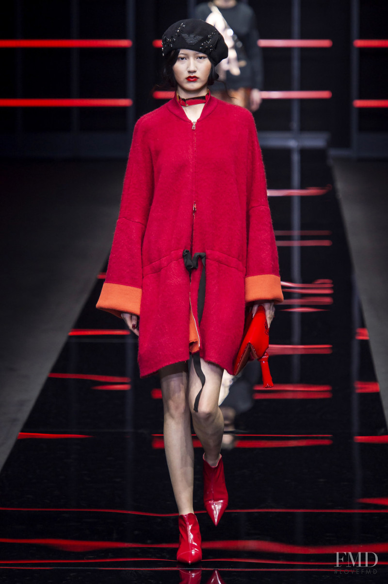 Li Ling featured in  the Emporio Armani fashion show for Autumn/Winter 2019