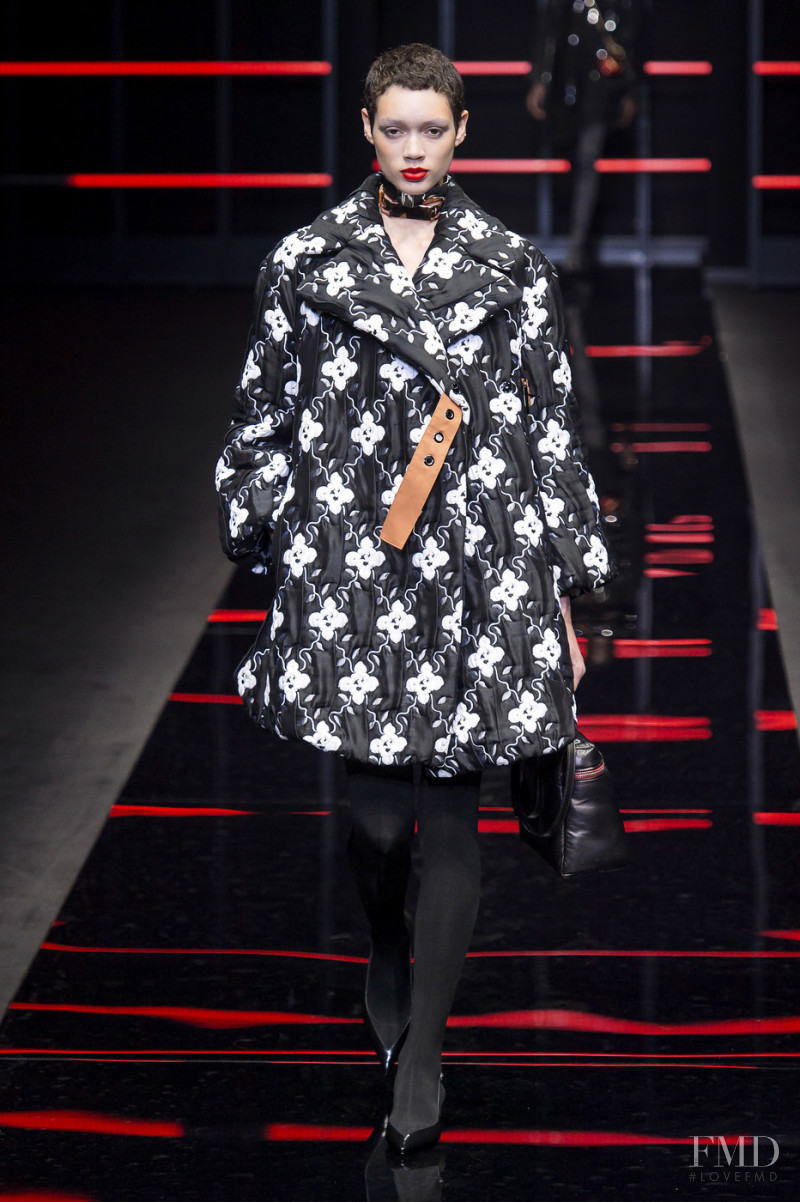 Brynn Bonner featured in  the Emporio Armani fashion show for Autumn/Winter 2019