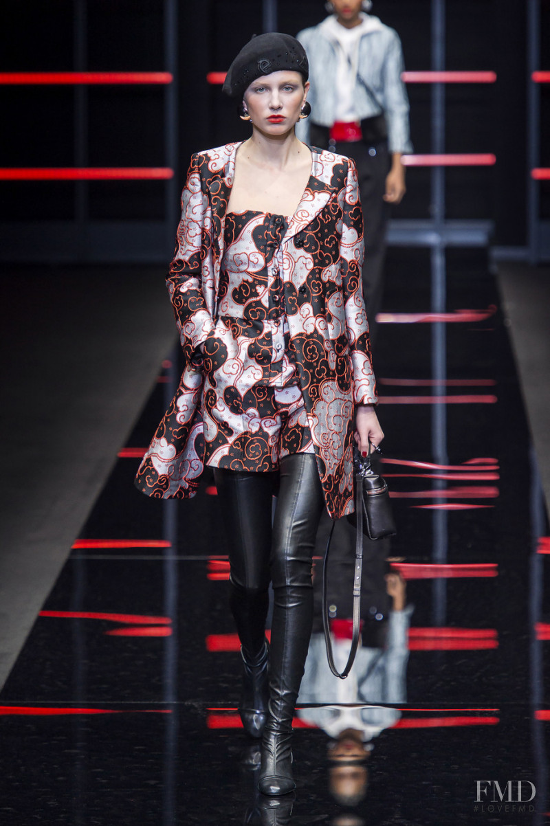 Aasmae Rebecca Lotta featured in  the Emporio Armani fashion show for Autumn/Winter 2019