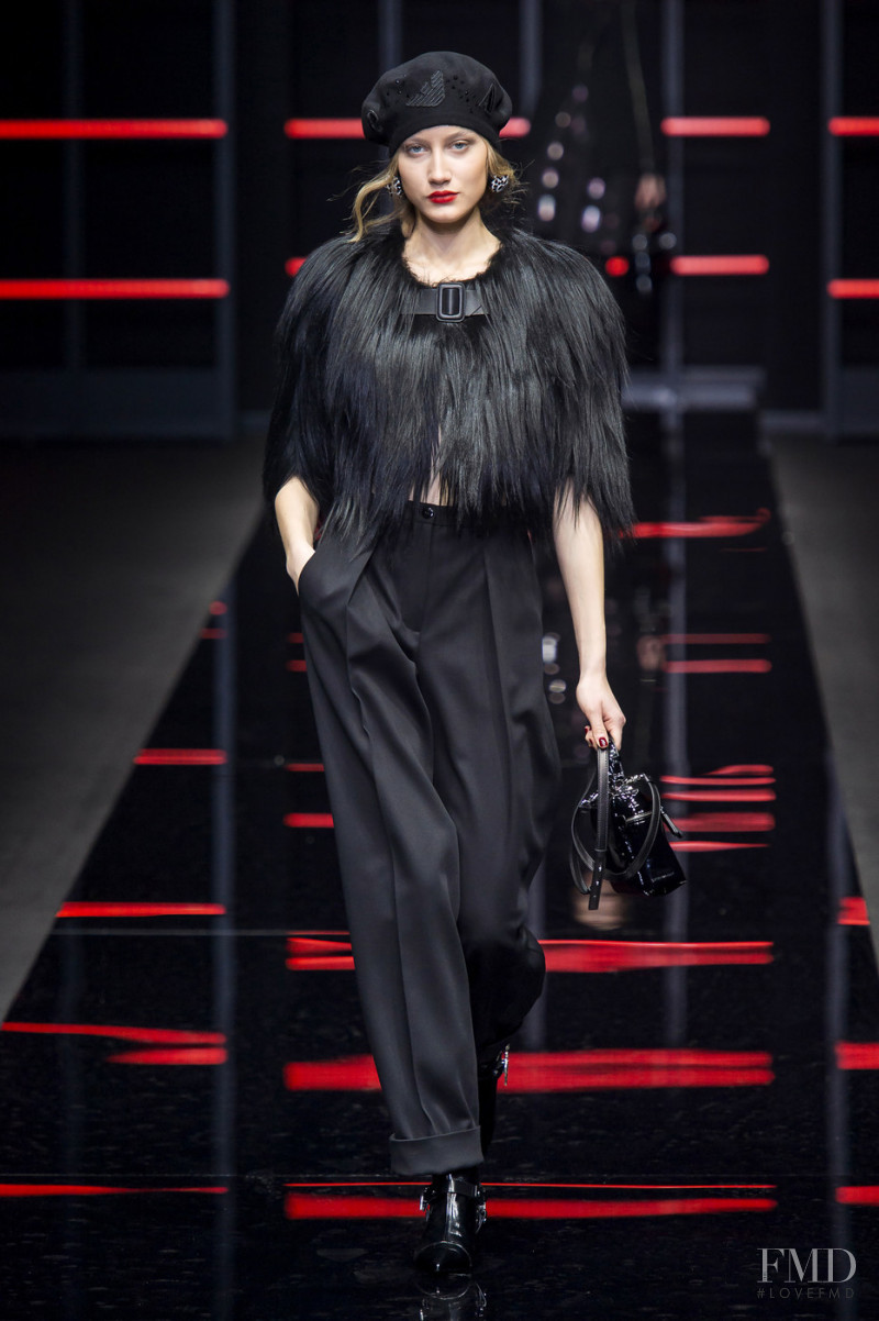 Tamara Tazarova featured in  the Emporio Armani fashion show for Autumn/Winter 2019