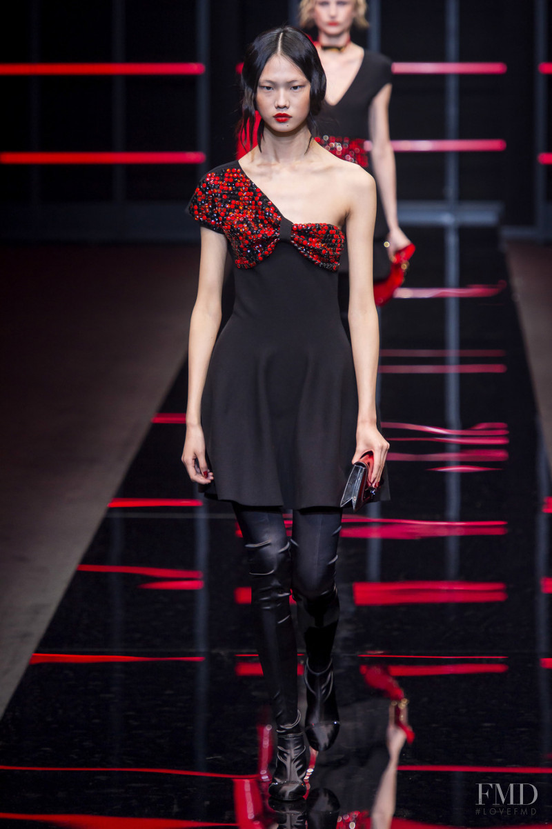 Sijia Kang featured in  the Emporio Armani fashion show for Autumn/Winter 2019