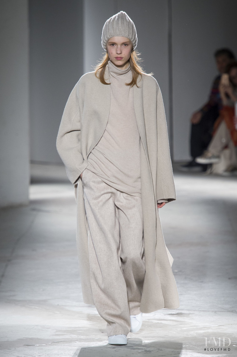 Yeva Podurian featured in  the Agnona fashion show for Autumn/Winter 2019