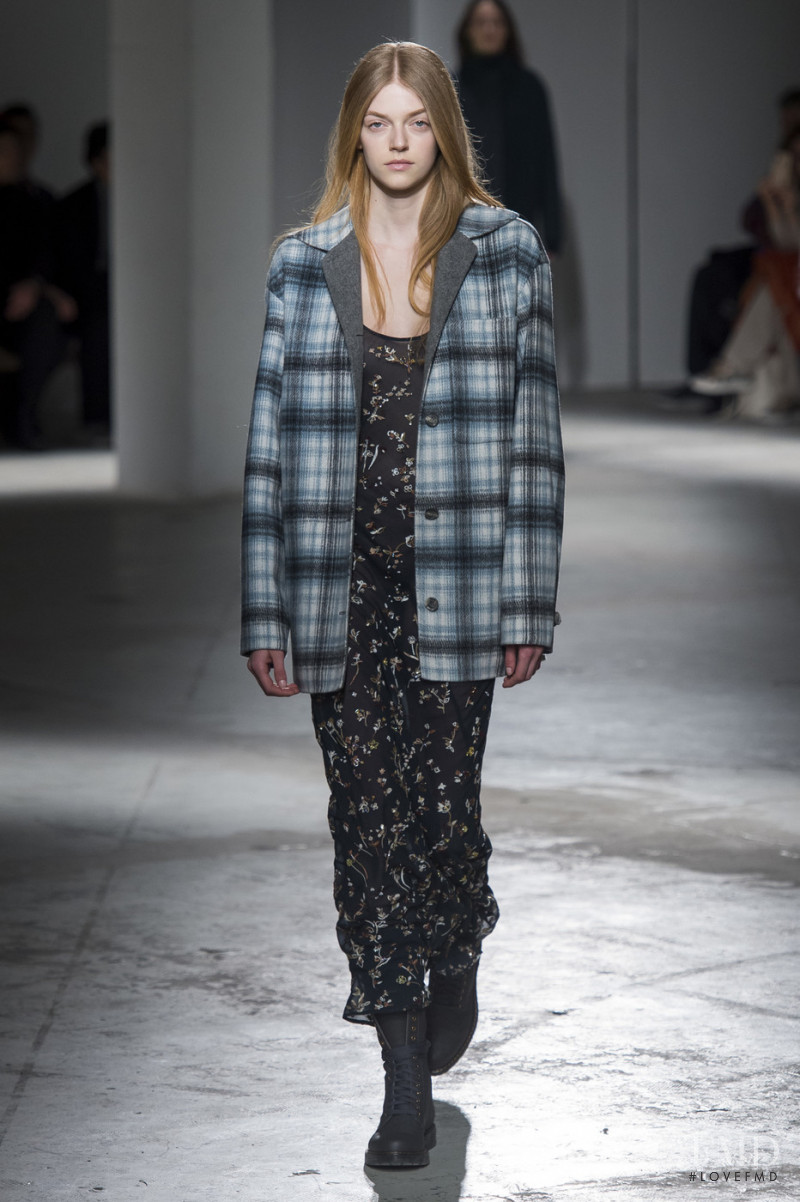 Eliza Kallmann featured in  the Agnona fashion show for Autumn/Winter 2019