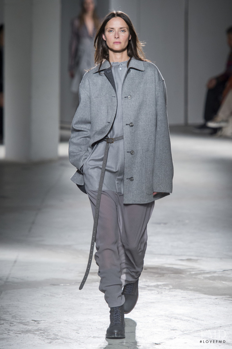 Tasha Tilberg featured in  the Agnona fashion show for Autumn/Winter 2019
