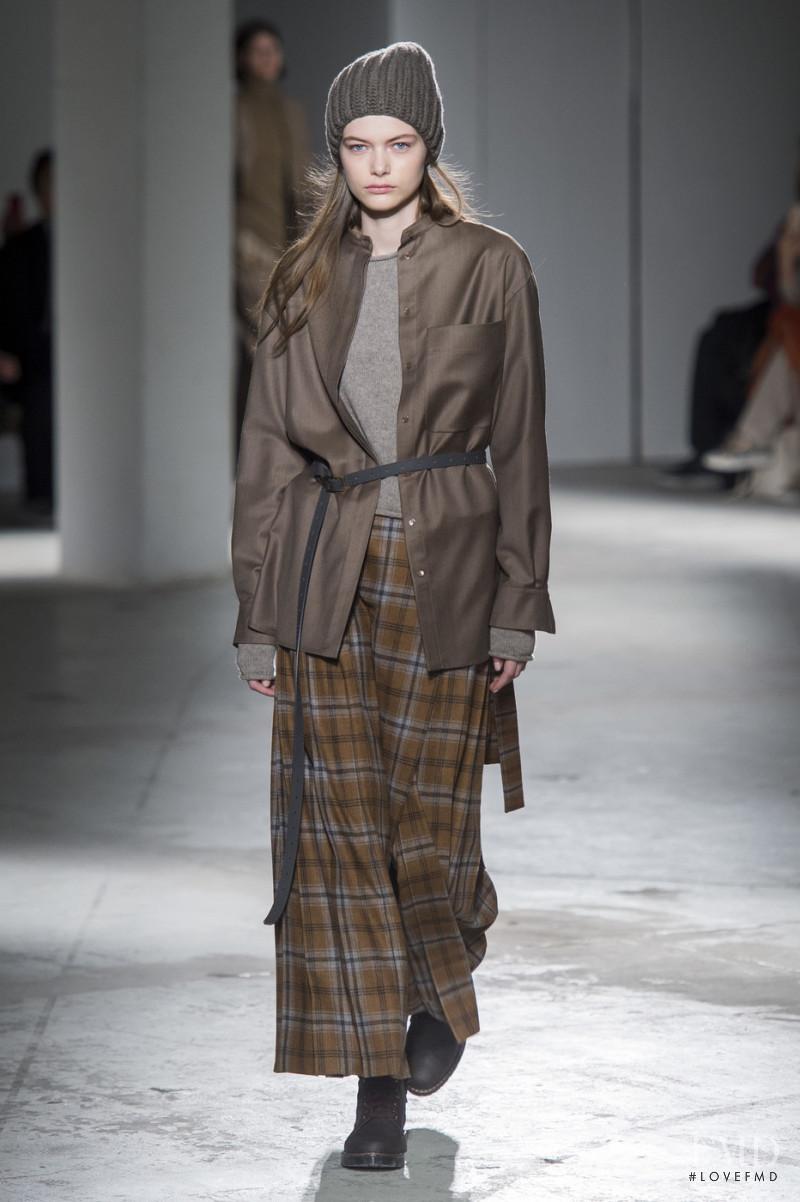 Louise Robert featured in  the Agnona fashion show for Autumn/Winter 2019