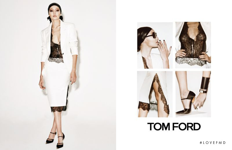 Gigi Hadid featured in  the Tom Ford Tom Ford S/S 2019 advertisement for Spring/Summer 2019