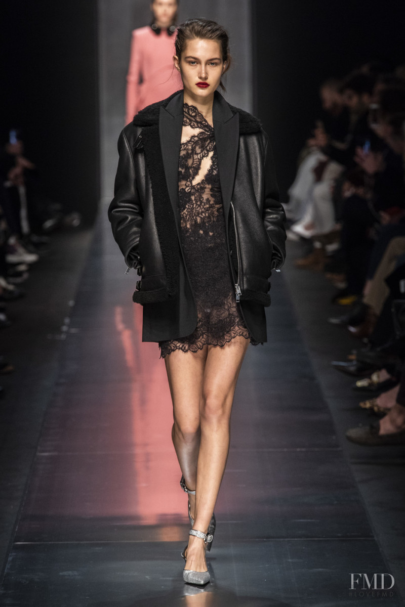 Vika Evseeva featured in  the Ermanno Scervino fashion show for Autumn/Winter 2019
