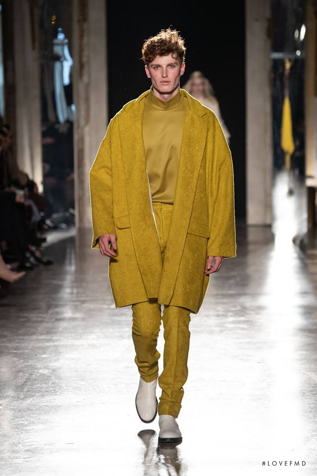 George Griffiths featured in  the Calcaterra fashion show for Autumn/Winter 2019