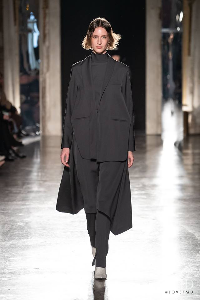 Luca Adamik featured in  the Calcaterra fashion show for Autumn/Winter 2019