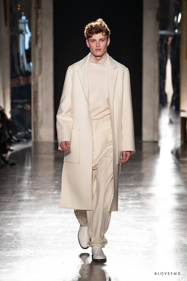 George Griffiths featured in  the Calcaterra fashion show for Autumn/Winter 2019