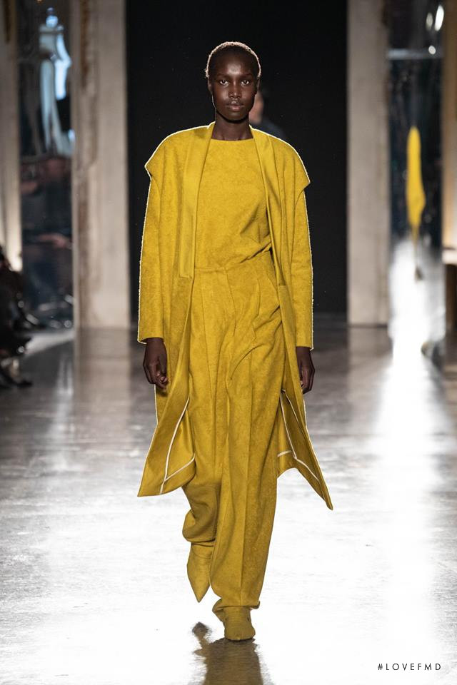 Nya Gatbel featured in  the Calcaterra fashion show for Autumn/Winter 2019
