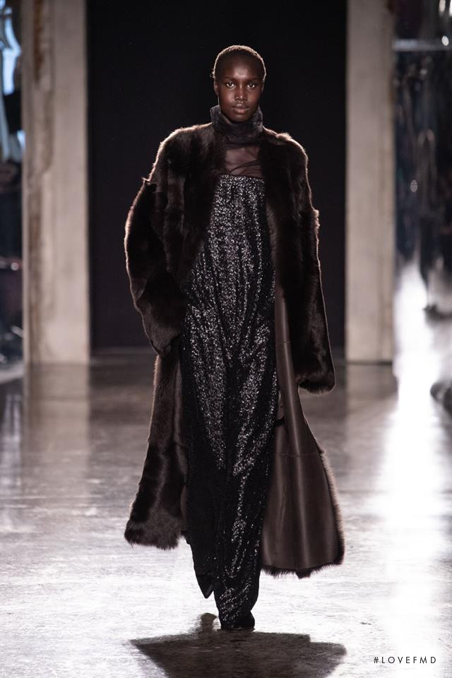 Nya Gatbel featured in  the Calcaterra fashion show for Autumn/Winter 2019