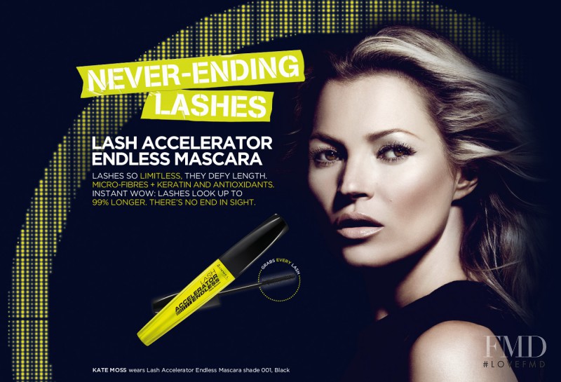 Kate Moss featured in  the Rimmel Lash Accelerator Endless advertisement for Spring/Summer 2012
