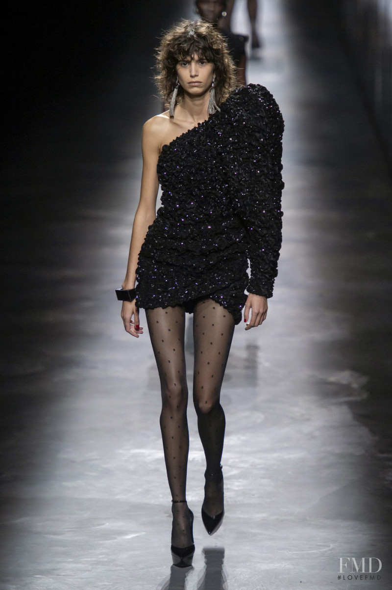 Mica Arganaraz featured in  the Saint Laurent fashion show for Autumn/Winter 2019