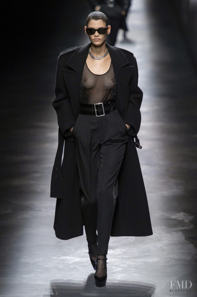 Kerolyn Soares featured in  the Saint Laurent fashion show for Autumn/Winter 2019