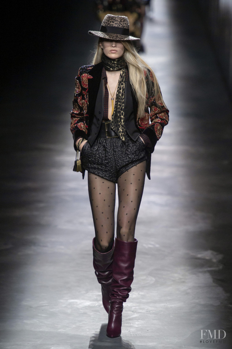 Kat Carter featured in  the Saint Laurent fashion show for Autumn/Winter 2019