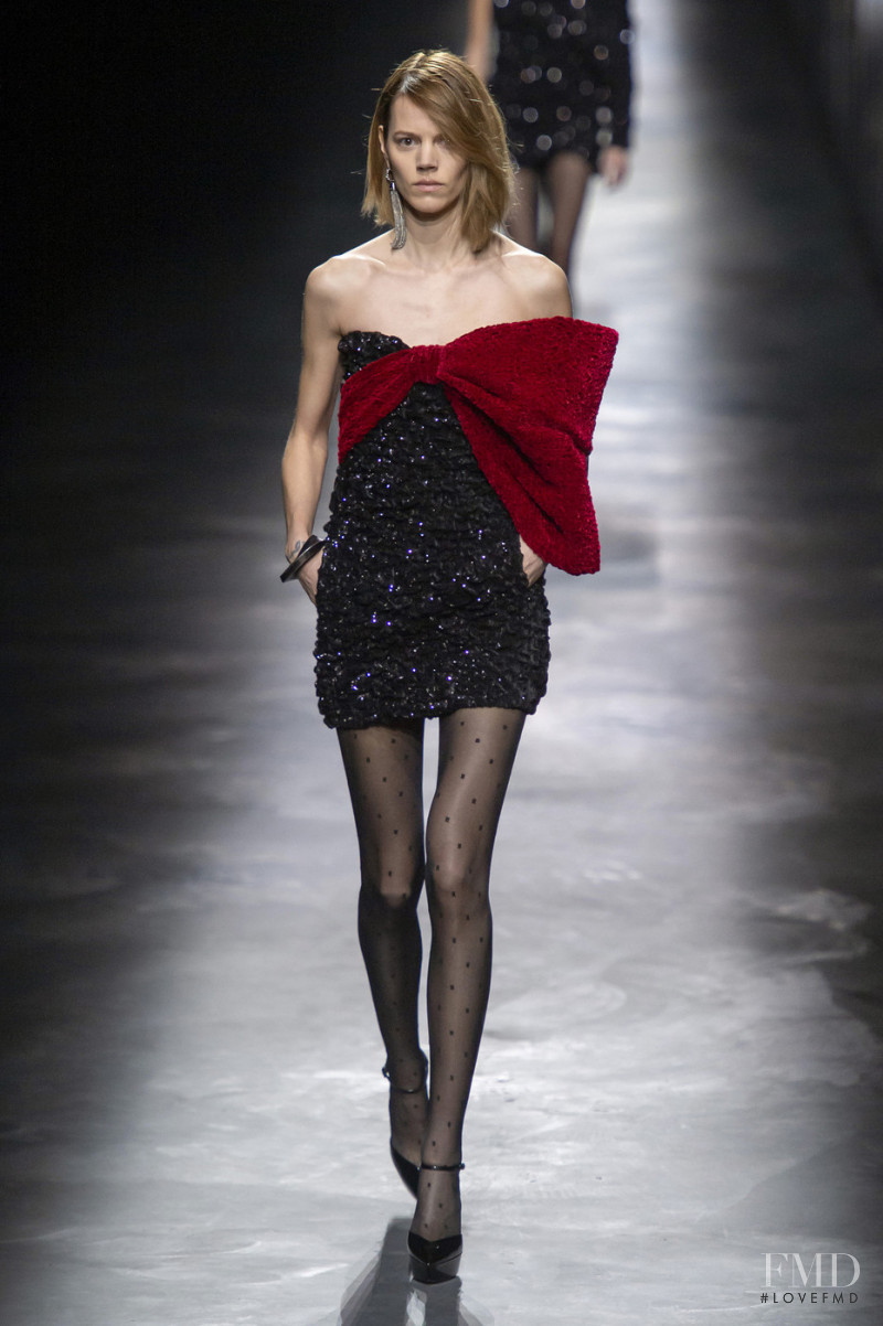 Freja Beha Erichsen featured in  the Saint Laurent fashion show for Autumn/Winter 2019