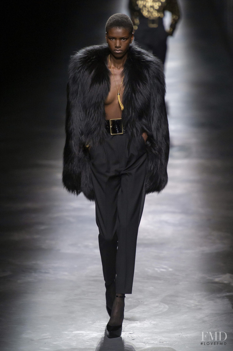 Yorgelis Marte featured in  the Saint Laurent fashion show for Autumn/Winter 2019