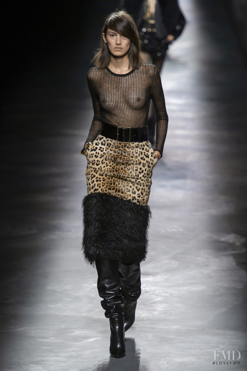 Rossana Latallada featured in  the Saint Laurent fashion show for Autumn/Winter 2019