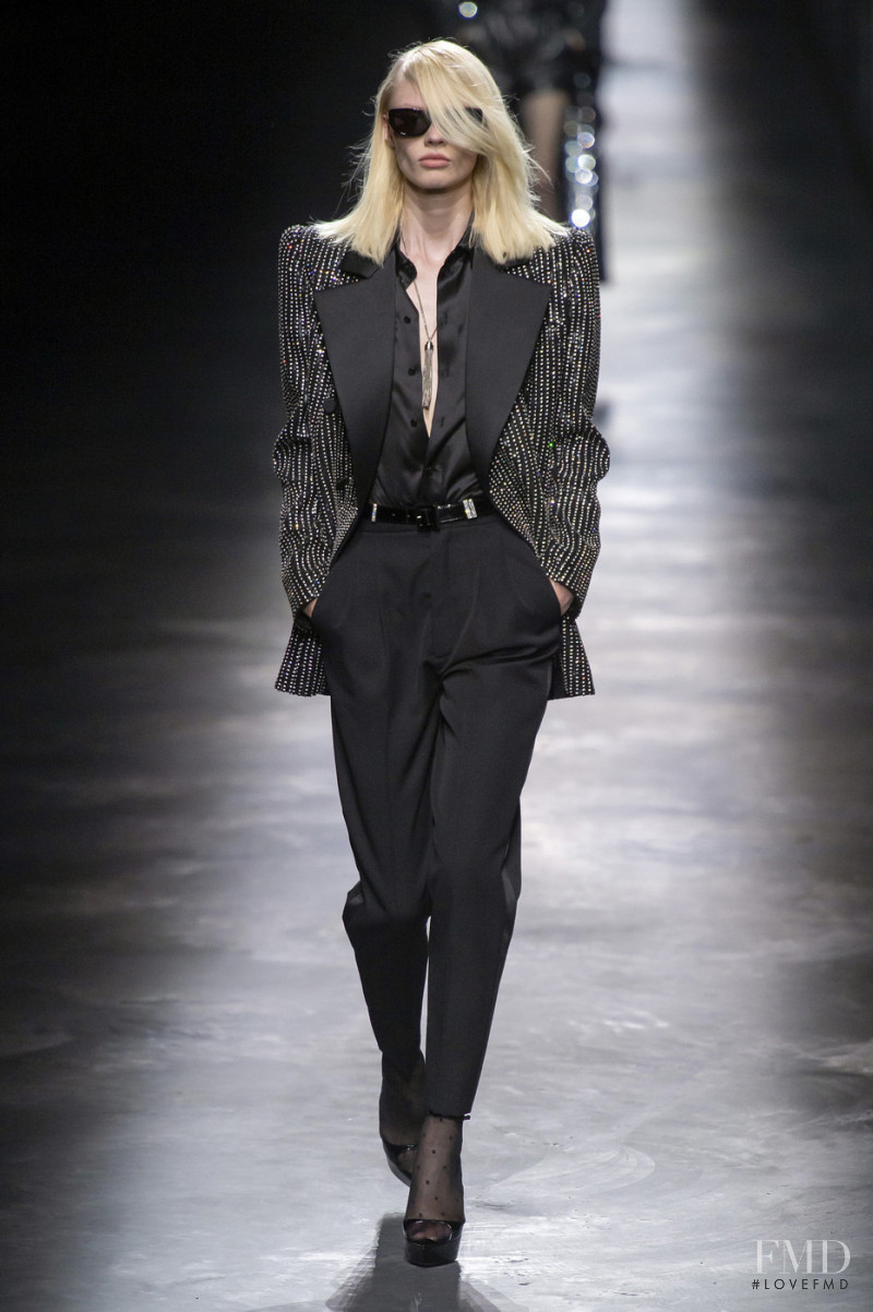 Vilma Sjöberg featured in  the Saint Laurent fashion show for Autumn/Winter 2019