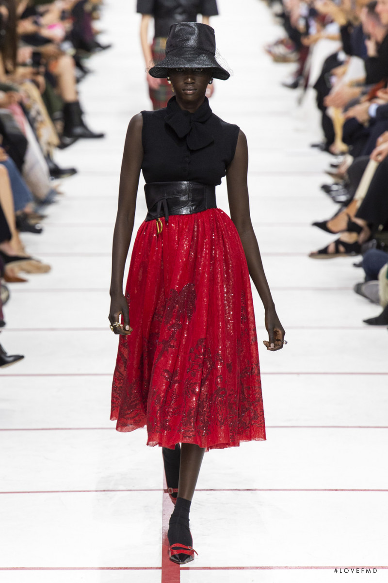 Anok Yai featured in  the Christian Dior fashion show for Autumn/Winter 2019