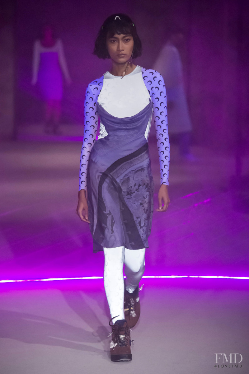 Atikah Karim featured in  the Marine Serre fashion show for Autumn/Winter 2019