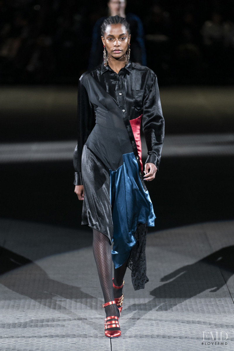 Karly Loyce featured in  the Koche fashion show for Autumn/Winter 2019