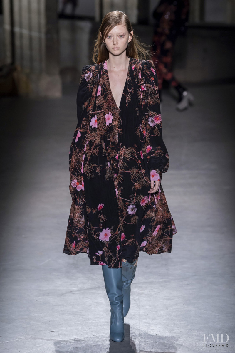 Sara Grace Wallerstedt featured in  the Dries van Noten fashion show for Autumn/Winter 2019
