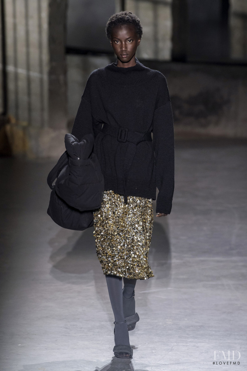 Anok Yai featured in  the Dries van Noten fashion show for Autumn/Winter 2019