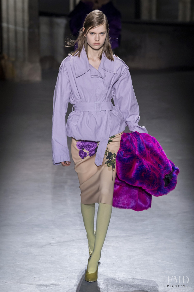 Maud Hoevelaken featured in  the Dries van Noten fashion show for Autumn/Winter 2019