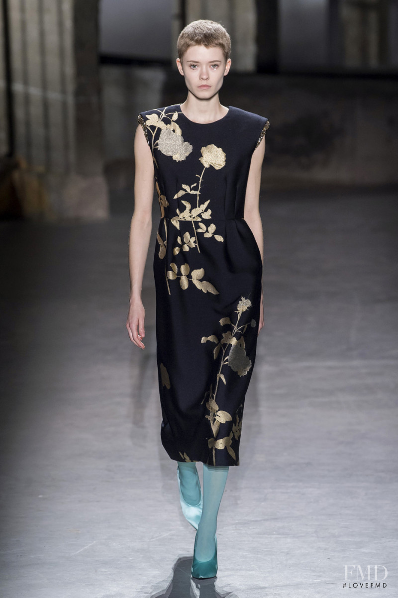 Maike Inga featured in  the Dries van Noten fashion show for Autumn/Winter 2019