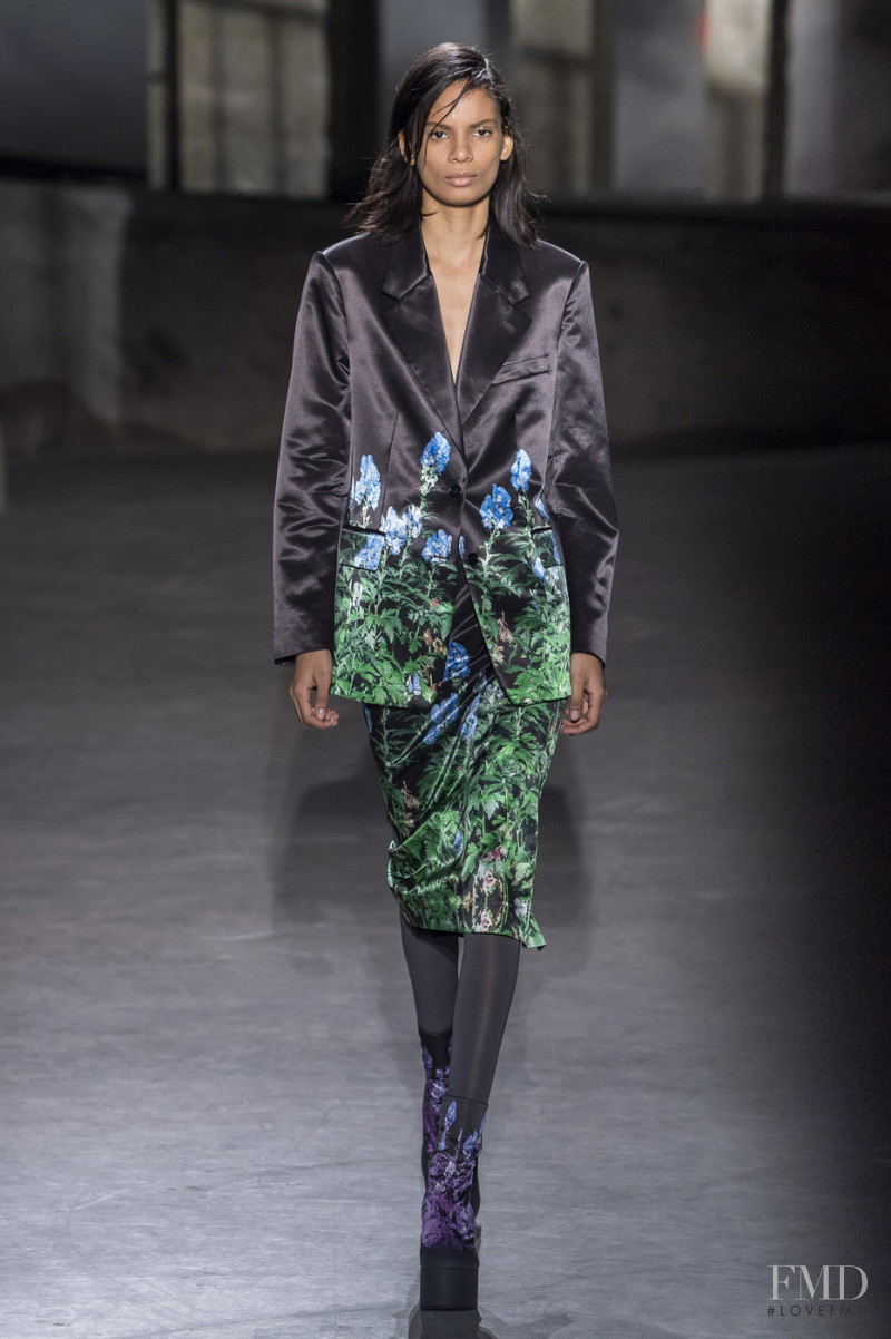 Annibelis Baez featured in  the Dries van Noten fashion show for Autumn/Winter 2019