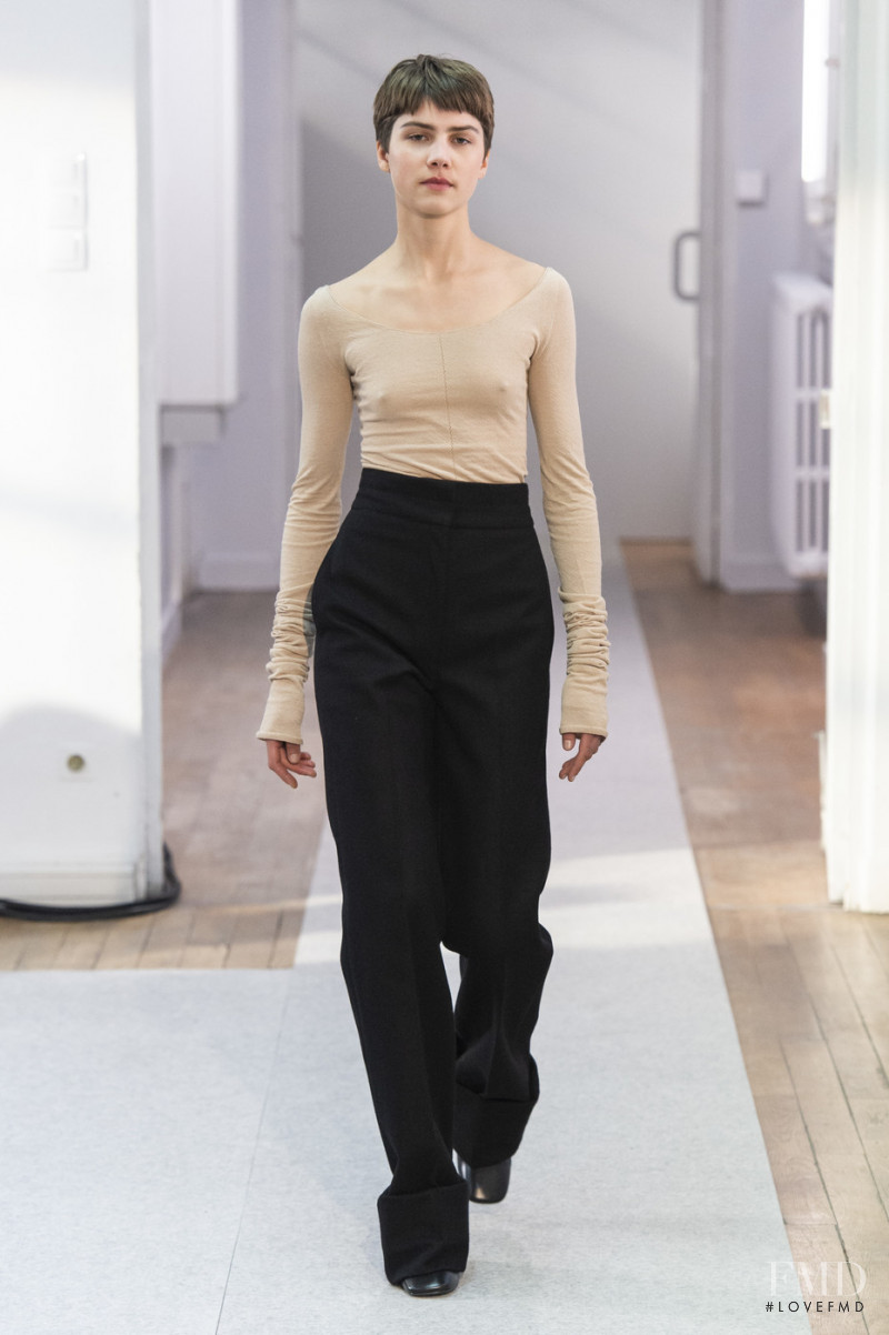 Elisabeth Bauer featured in  the Christophe Lemaire fashion show for Autumn/Winter 2019