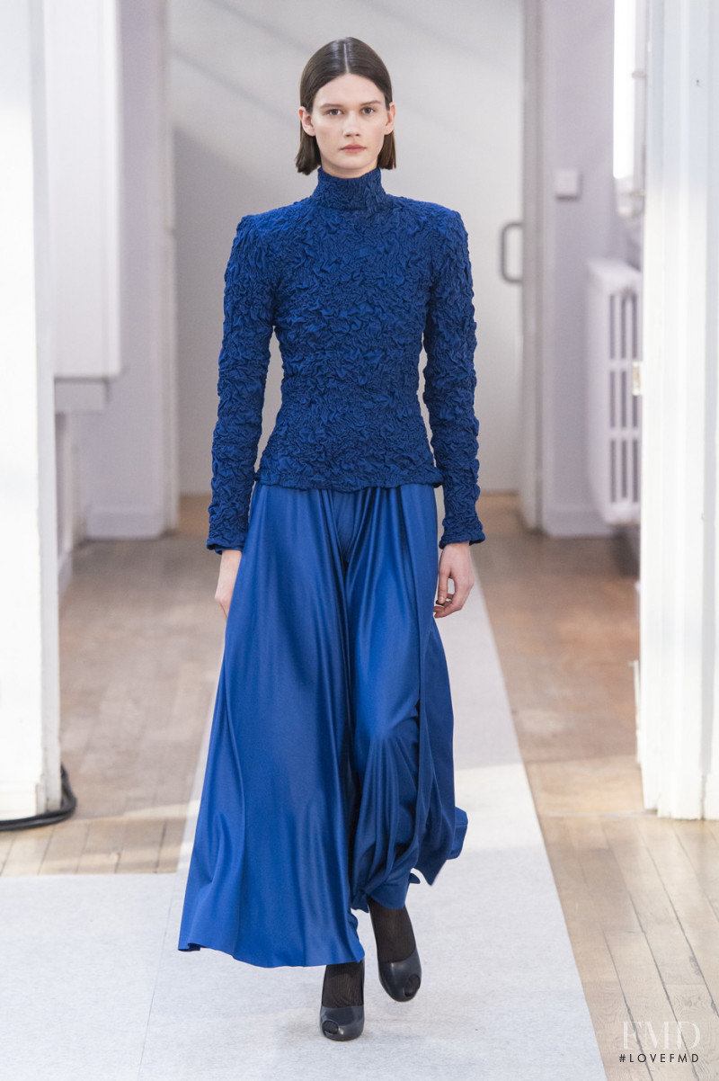 Daniela Kocianova featured in  the Christophe Lemaire fashion show for Autumn/Winter 2019