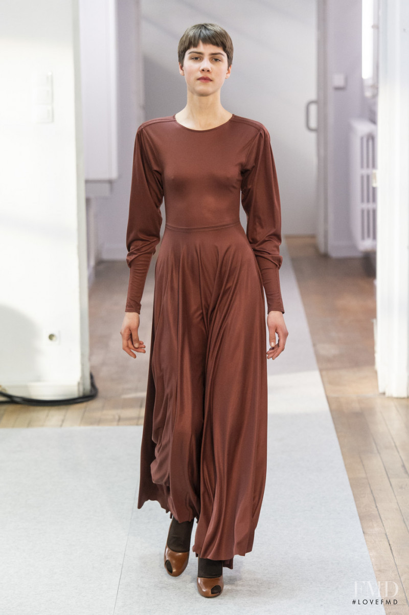 Elisabeth Bauer featured in  the Christophe Lemaire fashion show for Autumn/Winter 2019