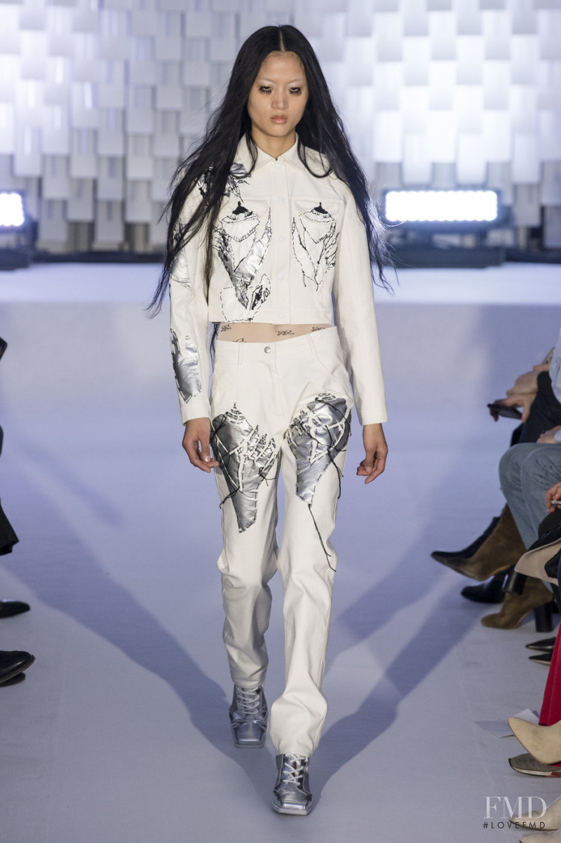 Yilan Hua featured in  the André Courrèges fashion show for Autumn/Winter 2019