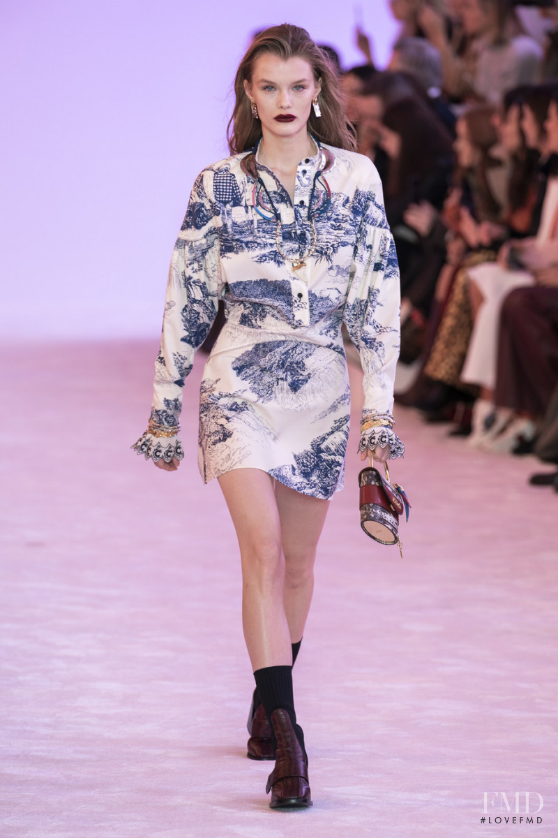 Kris Grikaite featured in  the Chloe fashion show for Autumn/Winter 2019