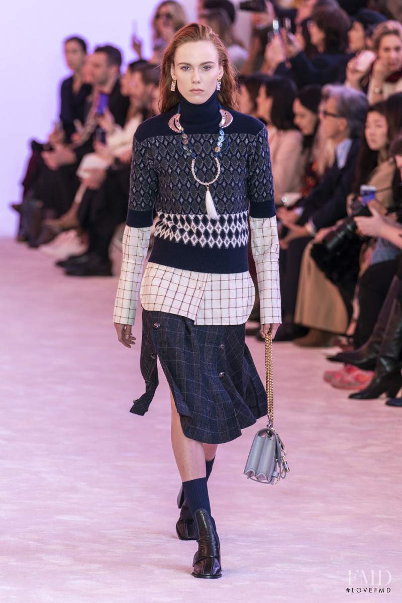 Kiki Willems featured in  the Chloe fashion show for Autumn/Winter 2019