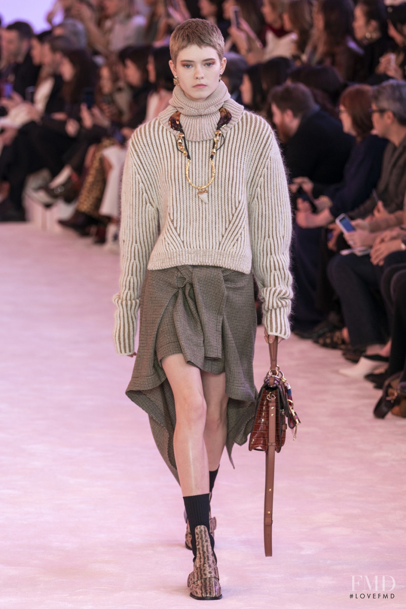 Maike Inga featured in  the Chloe fashion show for Autumn/Winter 2019