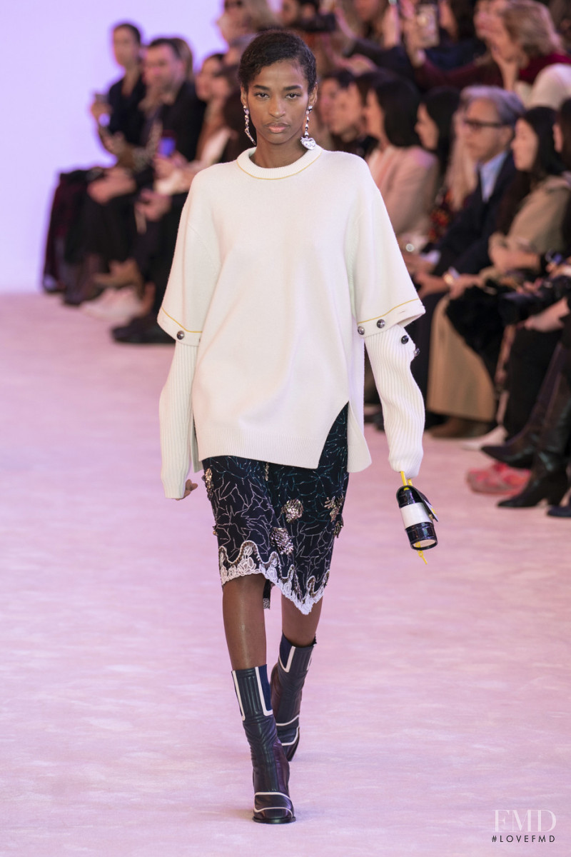 Flaviana Matata featured in  the Chloe fashion show for Autumn/Winter 2019