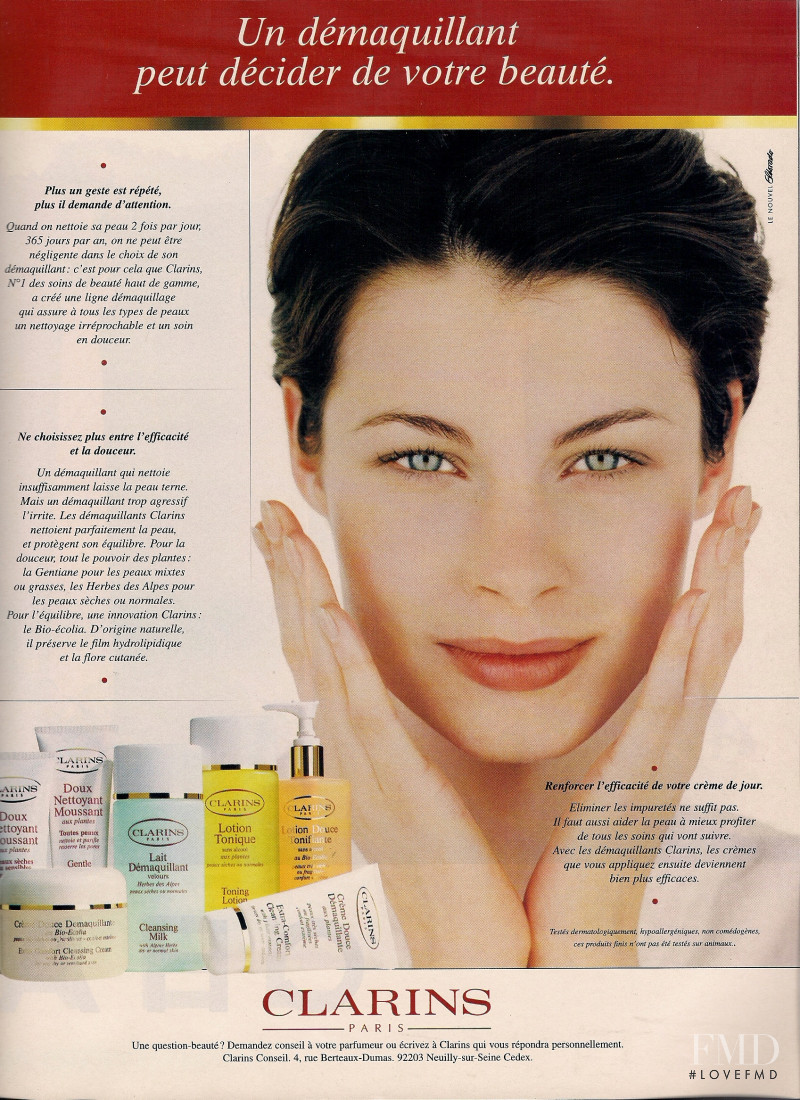 Connie Houston featured in  the Clarins advertisement for Spring/Summer 1995