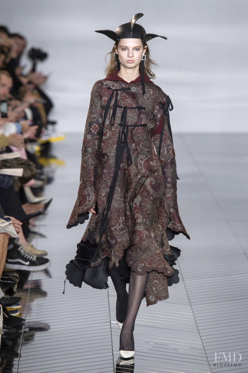 Giselle Norman featured in  the Loewe fashion show for Autumn/Winter 2019