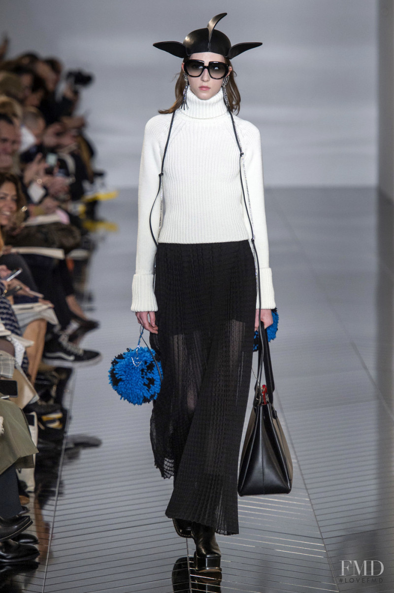 Evelyn Nagy featured in  the Loewe fashion show for Autumn/Winter 2019