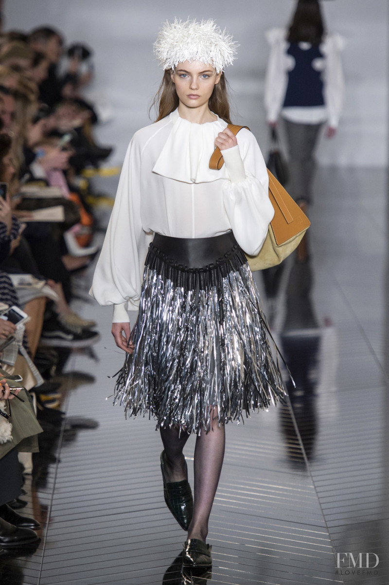 Fran Summers featured in  the Loewe fashion show for Autumn/Winter 2019