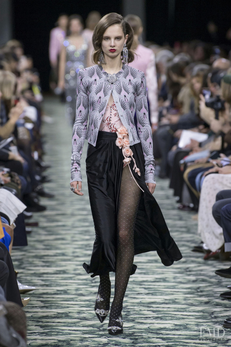 Giselle Norman featured in  the Paco Rabanne fashion show for Autumn/Winter 2019