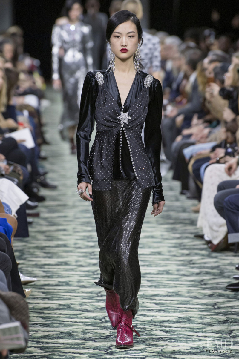 Jing Wen featured in  the Paco Rabanne fashion show for Autumn/Winter 2019
